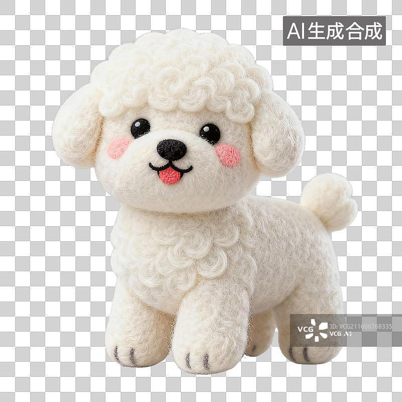 【AI数字艺术】3D羊毛毡风格萌宠经济宠物用品宠物生活系列元素比熊犬图片素材