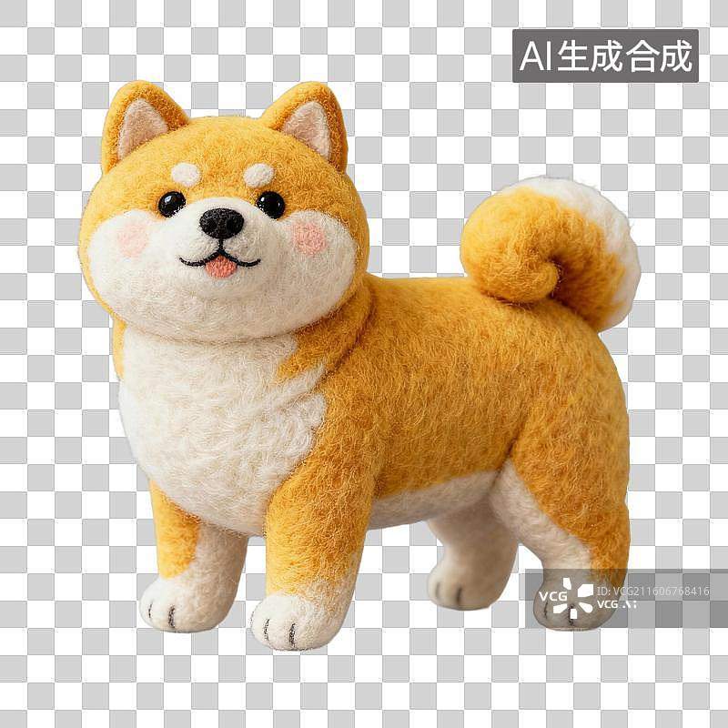 【AI数字艺术】3D羊毛毡风格萌宠经济宠物用品宠物生活系列元素柴犬中华田园犬图片素材