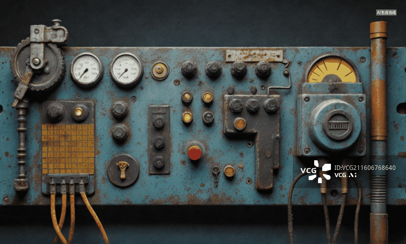 【AI数字艺术】复古电子仪器面板图片素材