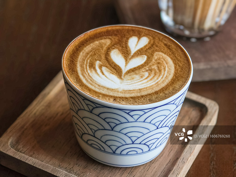 拉花咖啡拿铁图片素材
