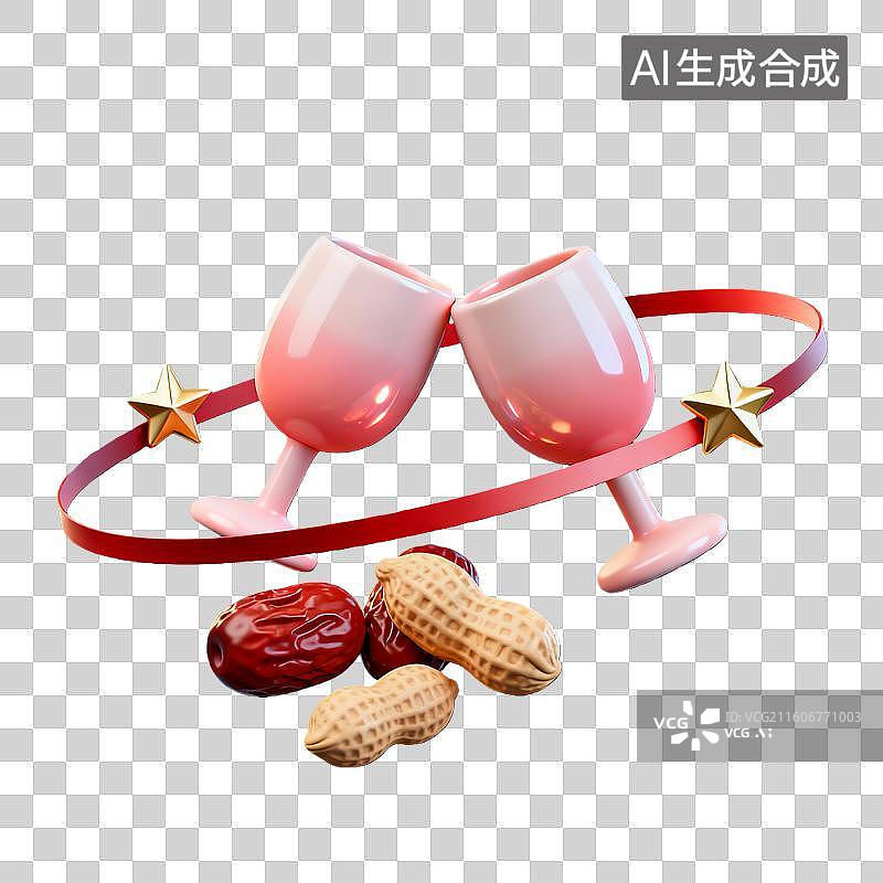 【AI数字艺术】3d粘土质感特色纪念日结婚元素图片素材