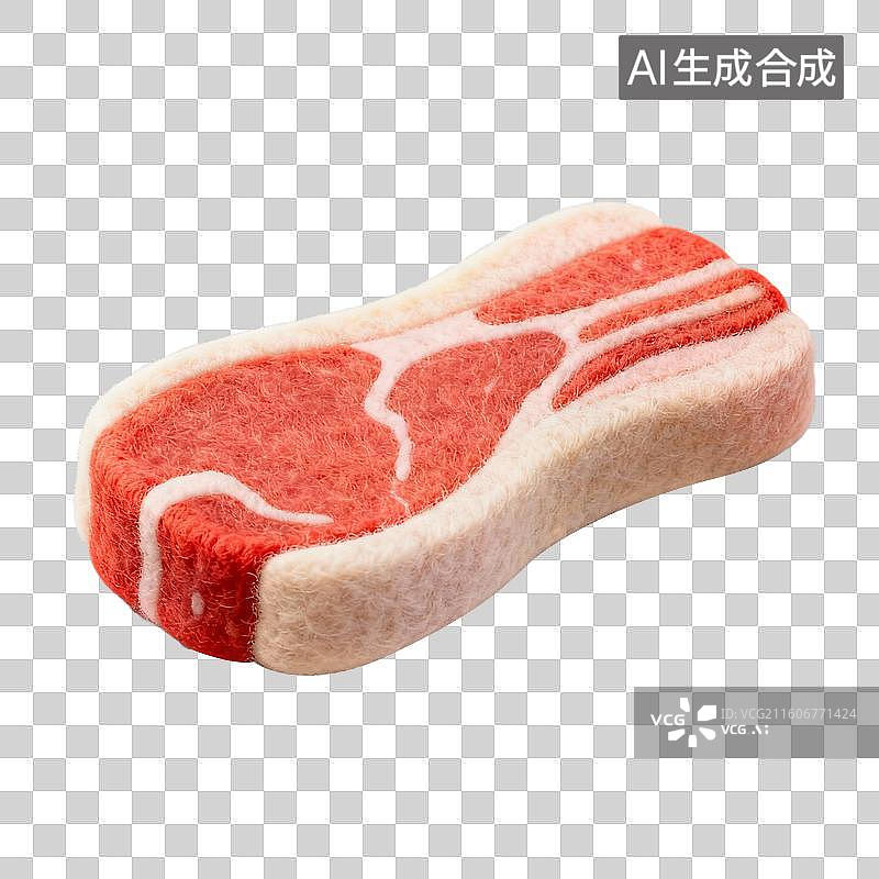 【AI数字艺术】3D羊毛毡风格萌宠经济宠物用品宠物生活系列元素狗狗肉干鲜肉图片素材