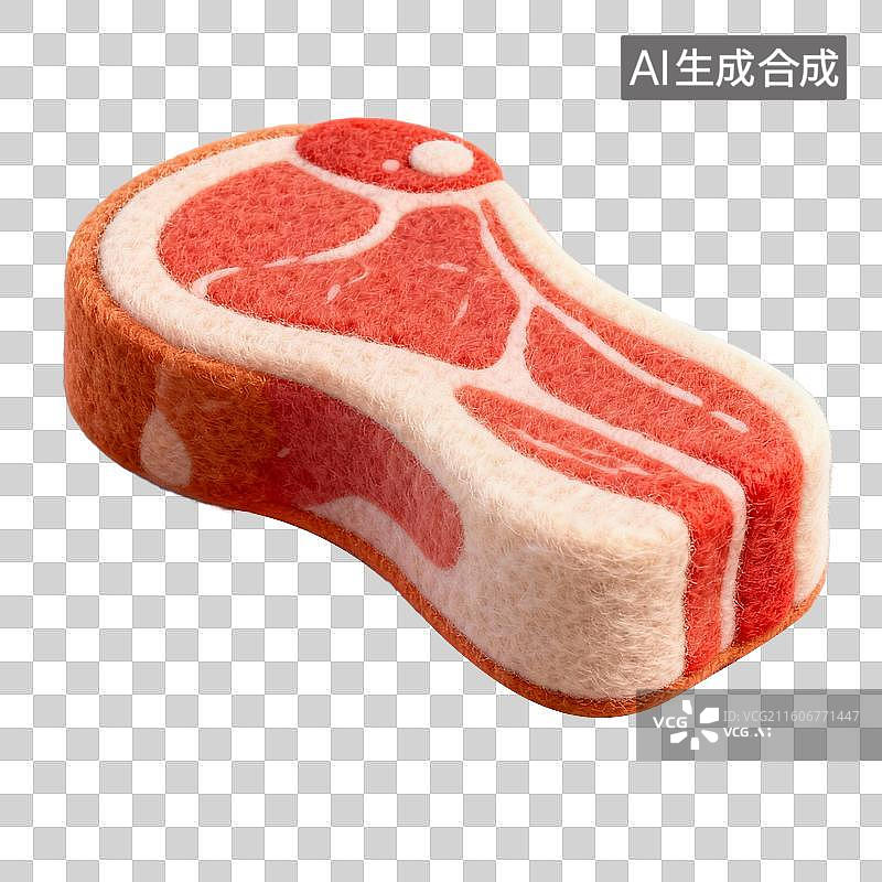 【AI数字艺术】3D羊毛毡风格萌宠经济宠物用品宠物生活系列元素狗狗肉干鲜肉图片素材