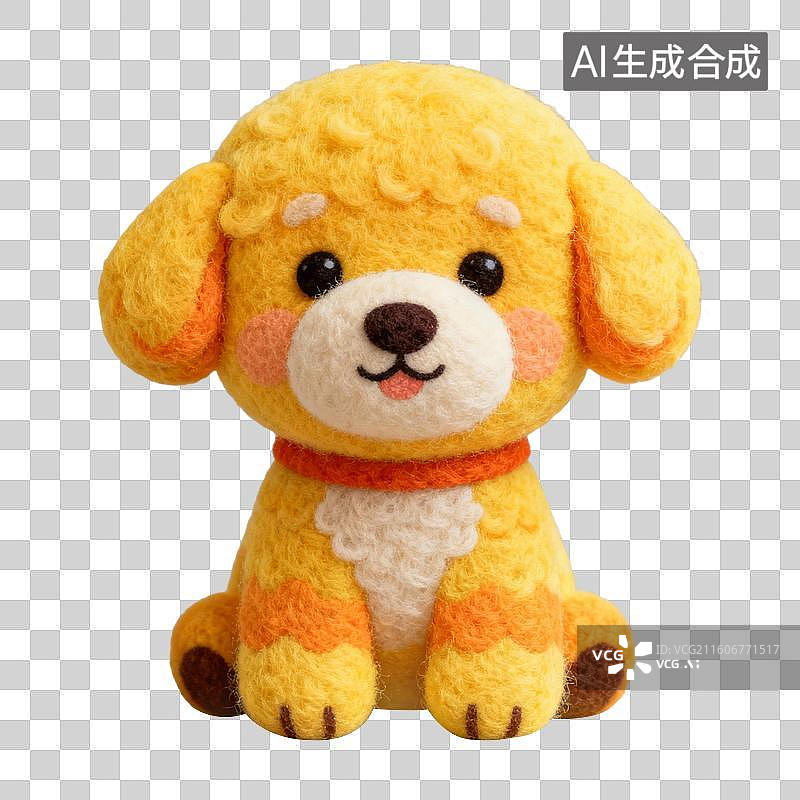 【AI数字艺术】3D羊毛毡风格萌宠经济宠物用品宠物生活系列元素泰迪犬图片素材