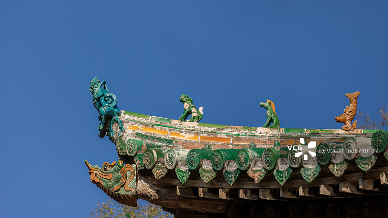 运城市芮城县永乐宫殿顶飞檐特写图片素材