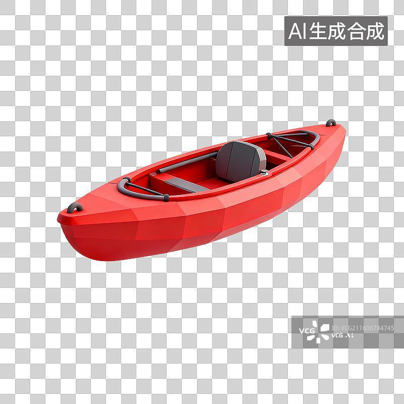 【AI数字艺术】3D渲染，皮划艇，皮筏，充气皮筏，漂流，度假，免抠元素图片素材