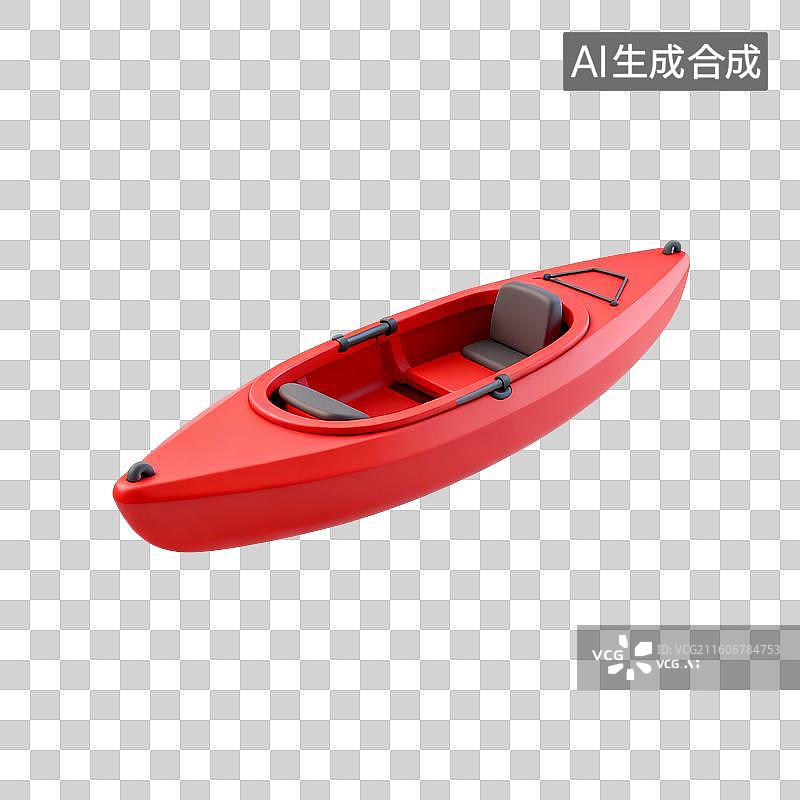 【AI数字艺术】3D渲染，皮划艇，皮筏，充气皮筏，漂流，度假，免抠元素图片素材