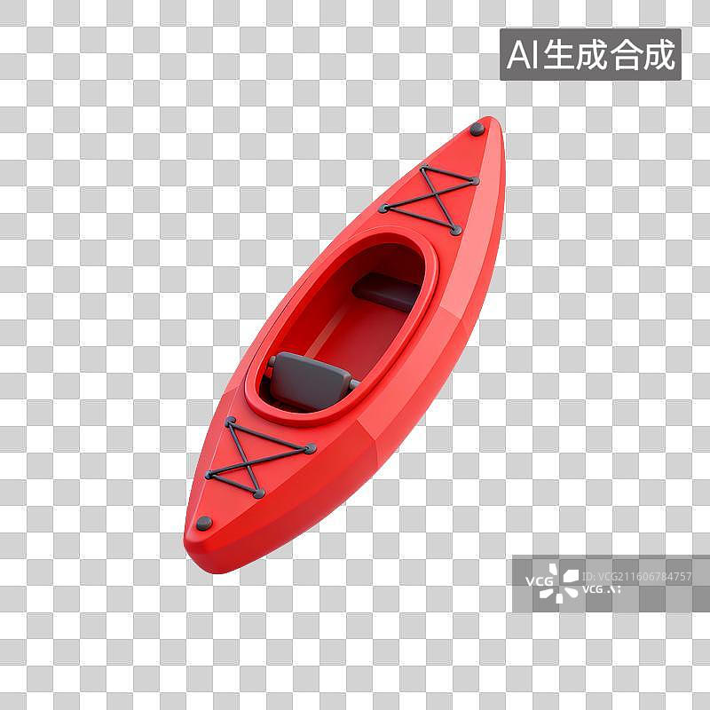 【AI数字艺术】3D渲染，皮划艇，皮筏，充气皮筏，漂流，度假，免抠元素图片素材