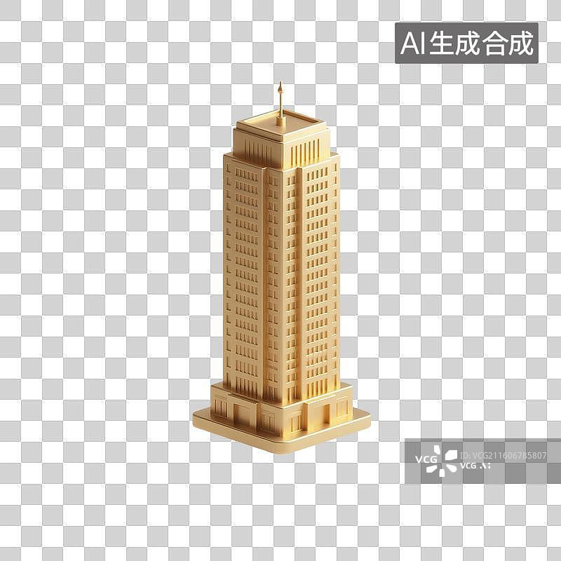 【AI数字艺术】3D渲染，现代城市高楼，城市建筑，写字楼，办公楼，免抠元素图片素材