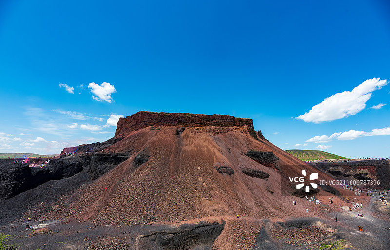 内蒙古乌兰察布乌兰哈达火山-黑色火山特写图片素材