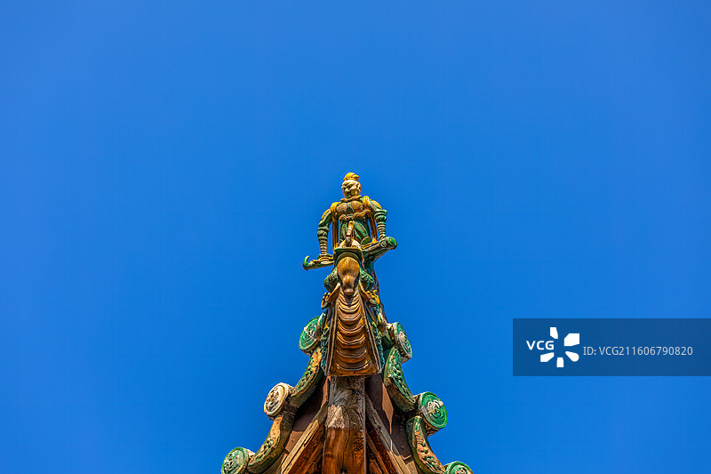 运城市芮城县永乐宫殿顶飞檐特写图片素材