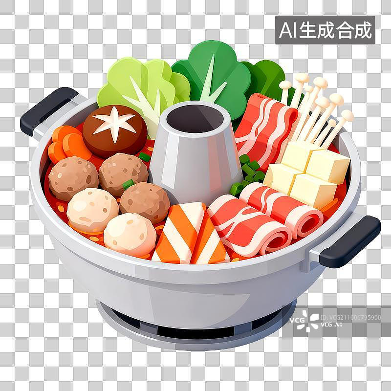 【AI数字艺术】3D立体三维C4D冬天火锅美食免抠元素设计元素图片素材
