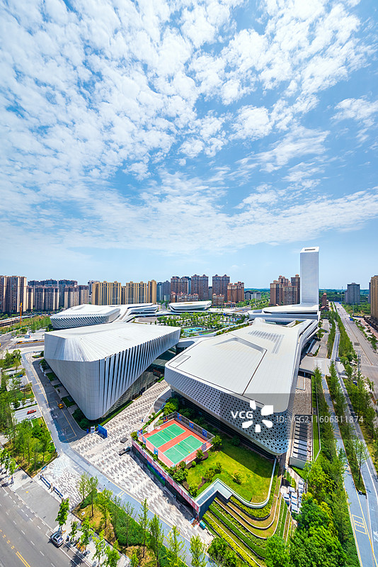 成都简阳市文化体育中心简阳东来印象文体中心竖构图图片素材