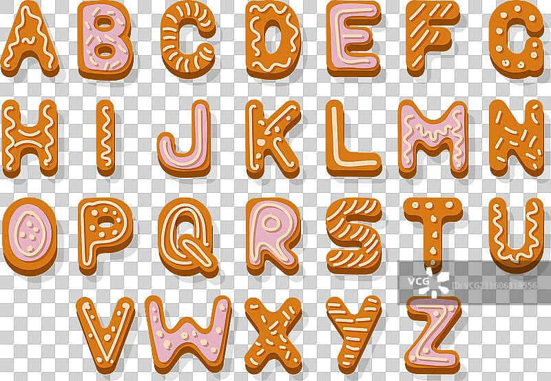 姜饼圣诞字母图片素材