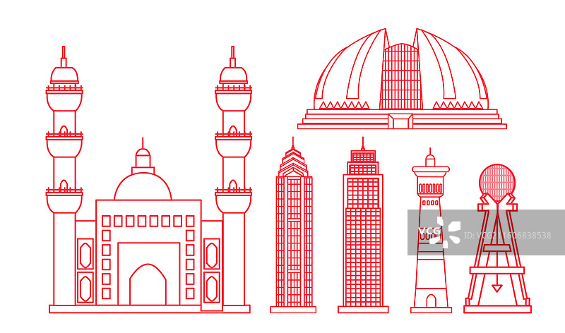 新疆红色传统工艺刻纸剪纸文化新年灯笼城市图片素材