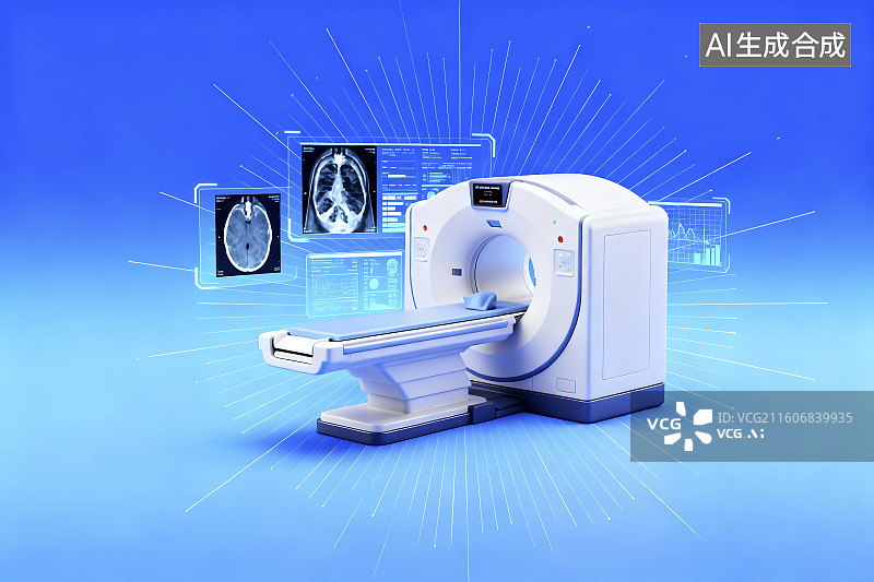 【AI数字艺术】医疗用现代CT扫描仪图片素材