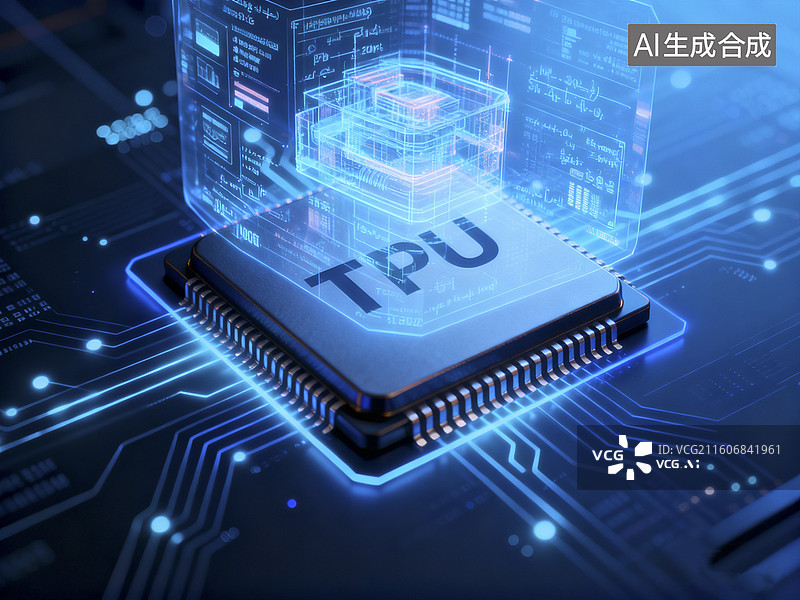 【AI数字艺术】TPU芯片特写图片素材