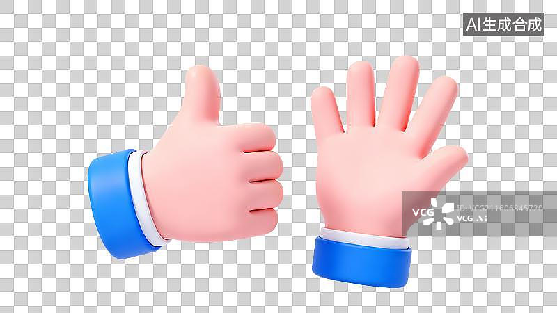 【AI数字艺术】卡通手部手势展示图片素材