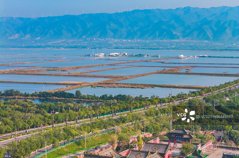 山西运城盐湖大道图片素材