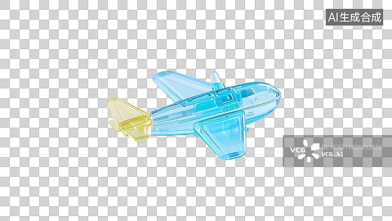【AI数字艺术】彩色透明飞机飞行图图片素材