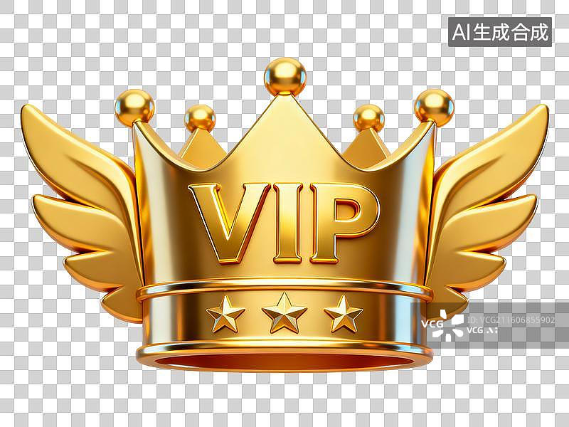 【AI数字艺术】3D皇冠VIP元素图片素材