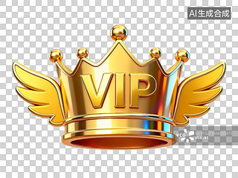 【AI数字艺术】3D皇冠VIP元素图片素材