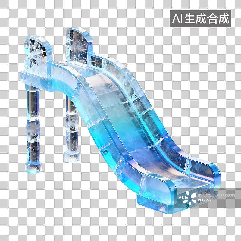 【AI数字艺术】3D冬天蓝色冰雕元素图片素材