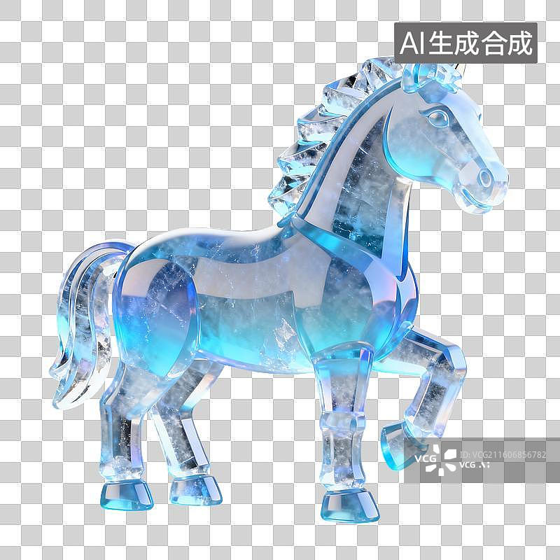 【AI数字艺术】3D冬天蓝色冰雕元素图片素材