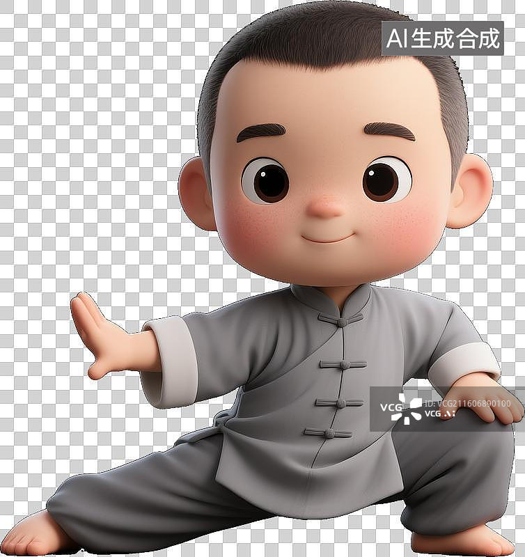 【AI数字艺术】3D风格体育运动项目中国功夫锦和中国功夫武术图片素材