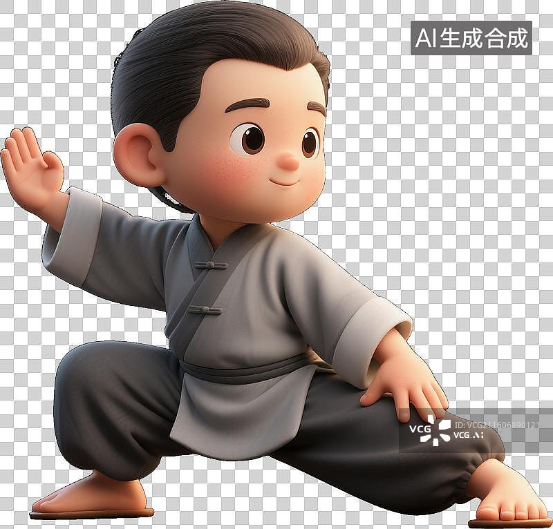 【AI数字艺术】3D风格体育运动项目中国功夫图片素材