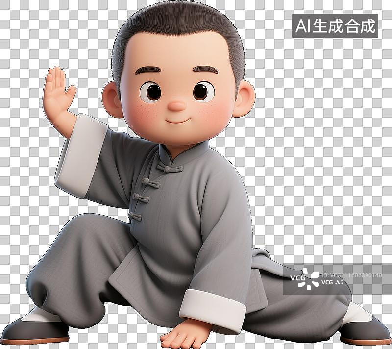 【AI数字艺术】3D风格体育运动项目中国功夫图片素材