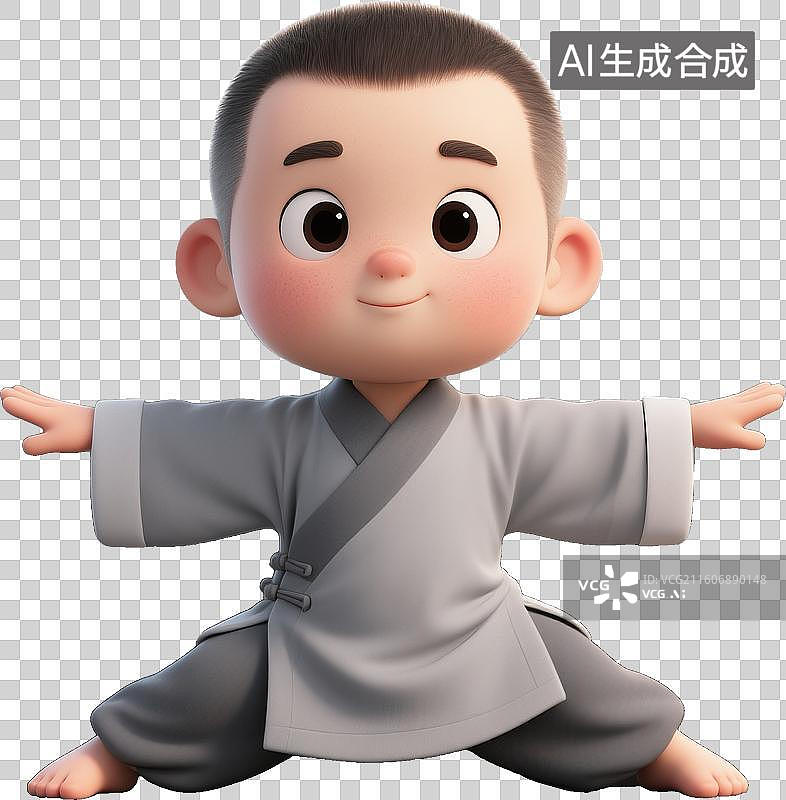 【AI数字艺术】3D风格体育运动项目中国功夫图片素材