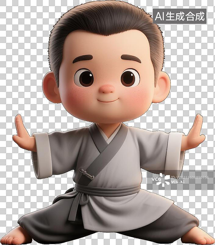 【AI数字艺术】3D风格体育运动项目中国功夫图片素材