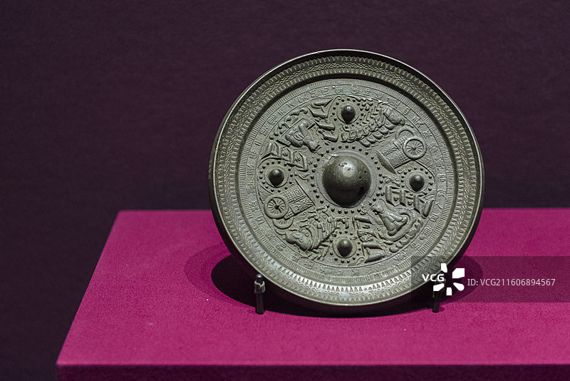 神人车马纹铜镜 宋代 三级文物 内蒙古博物院图片素材