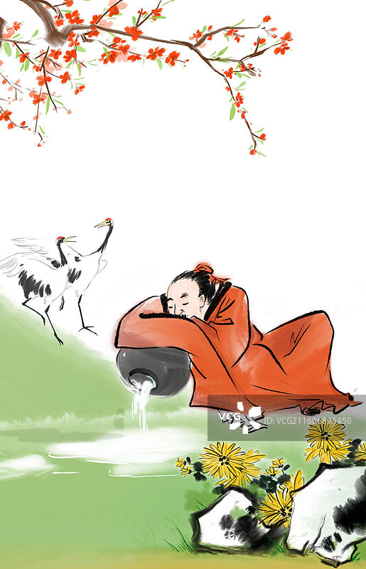 中国风 水墨画 高雅 插图 酒 酒文化 白酒 酒中八仙歌 李白 杜甫 苏轼图片素材