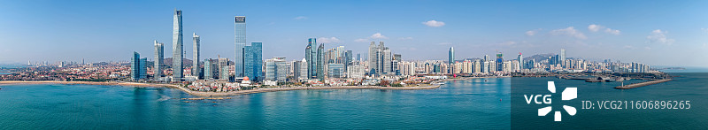 航拍青岛浮山湾都市全景图片素材