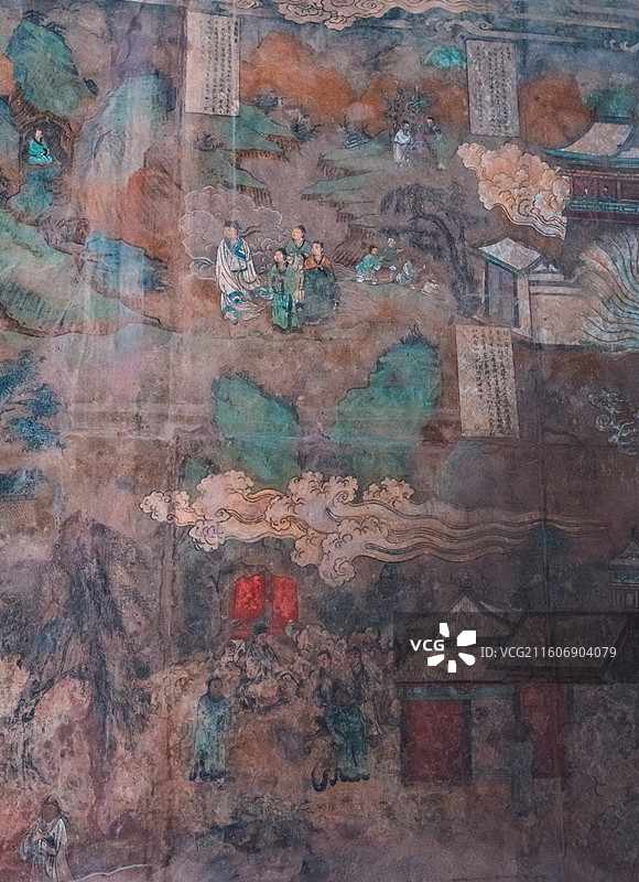 山西芮城永乐宫建筑与壁画图片素材