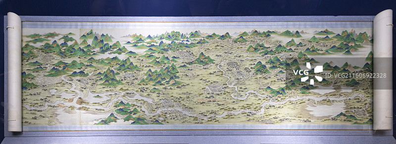 清人运河形胜图卷 清 中国国家博物馆图片素材