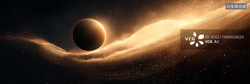【AI数字艺术】梦幻太空行星科技背景图片素材