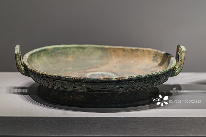 㠱伯盘 商代 龙口灰城出土 山东博物馆藏图片素材