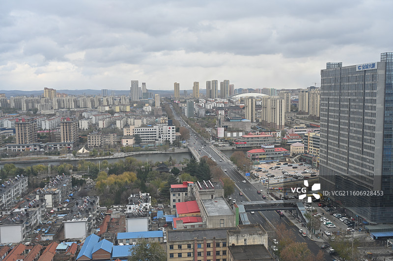 山东烟台招远市城市风光图片素材