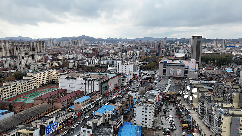 山东烟台招远市城市航拍图片素材