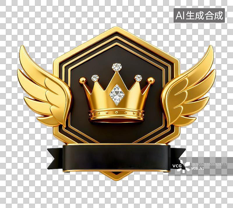 【AI数字艺术】VIP游戏图标等级升级钻石标金牌图片素材