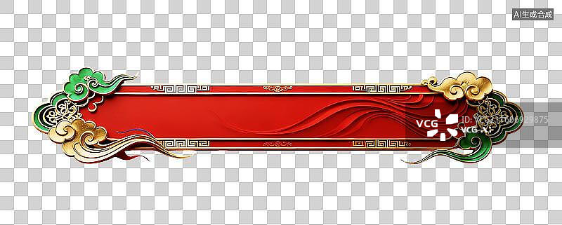 【AI数字艺术】国风新年喜庆边框留言板标题框图片素材