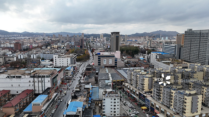山东烟台招远市城市航拍图片素材