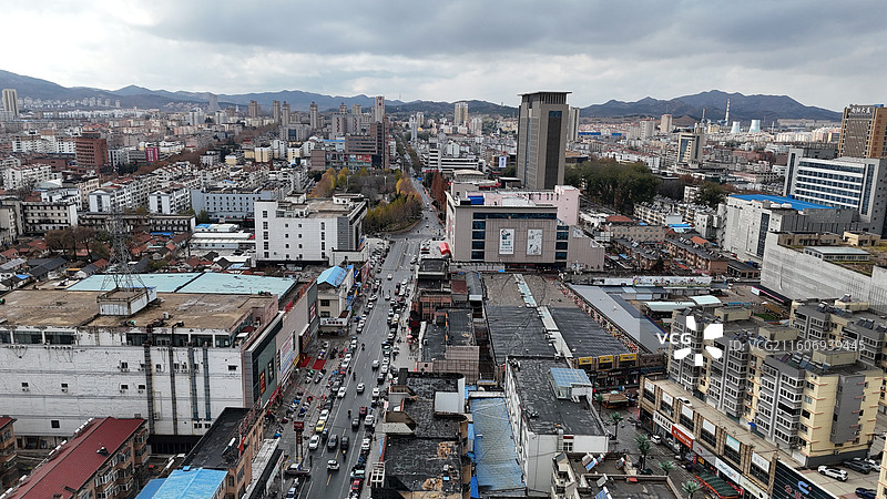 山东烟台招远市城市航拍图片素材