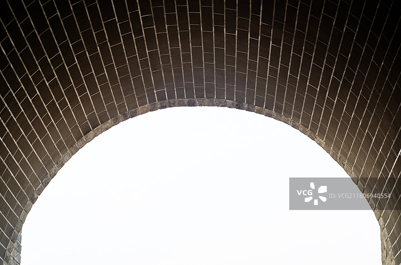 中国古建筑拱形砖块门图片素材