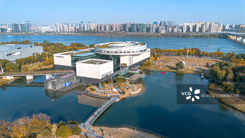 长沙李自健美术馆航拍图片素材