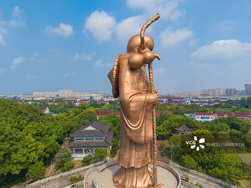 江苏省南通市，如皋市，如城街道，东方大寿星园，寿星公图片素材