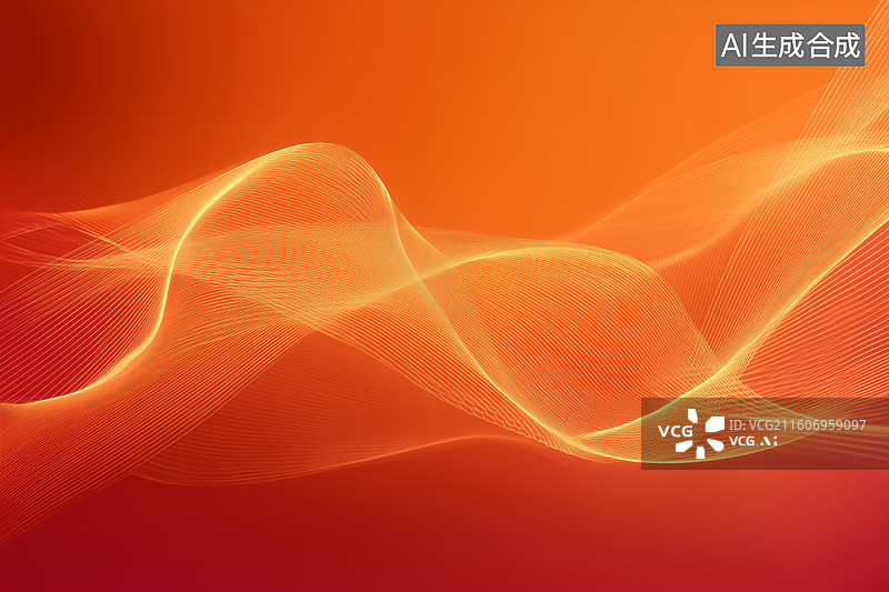 【AI数字艺术】金红流线交织韵律图图片素材